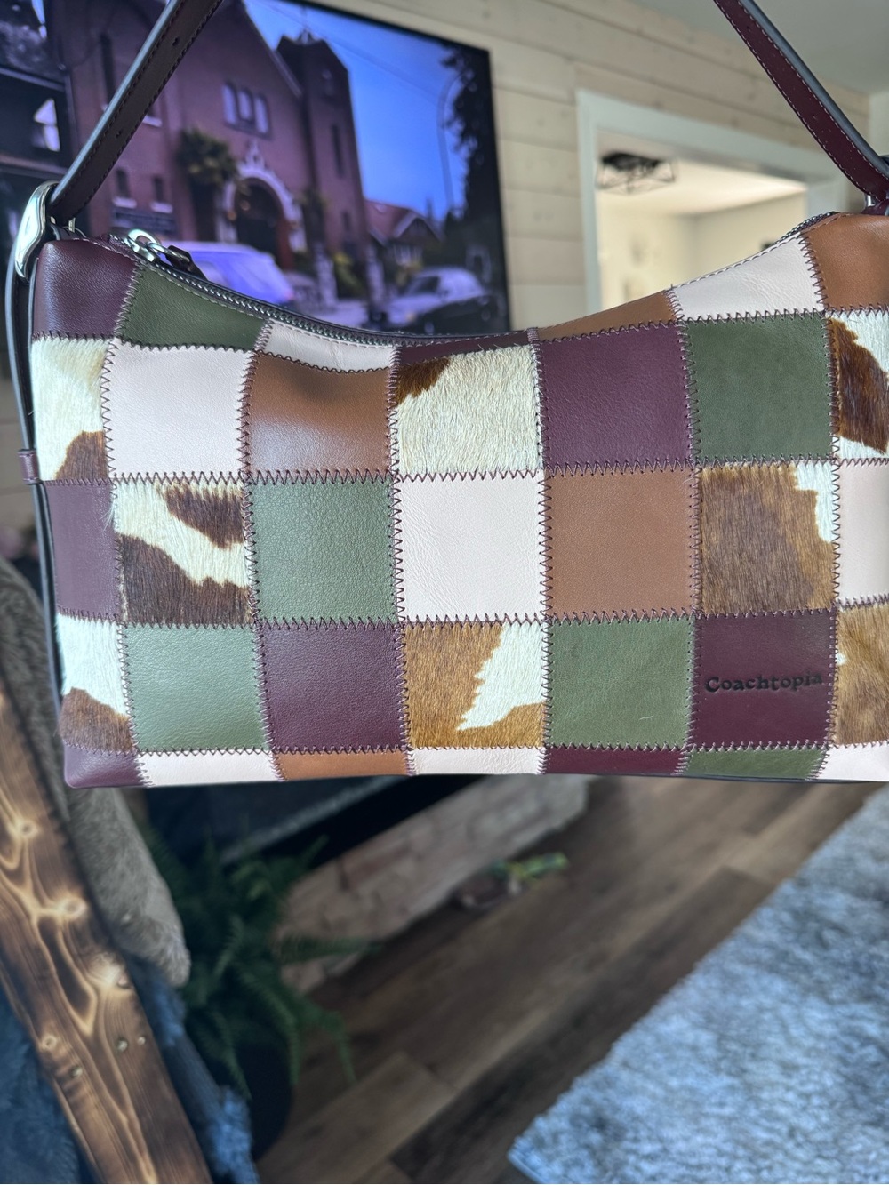 NEW Coach/Coachtopia Slouchy Alter Ego Shoulder/Crossbody Bag (Olive/Merlot) - Picture 3 of 9